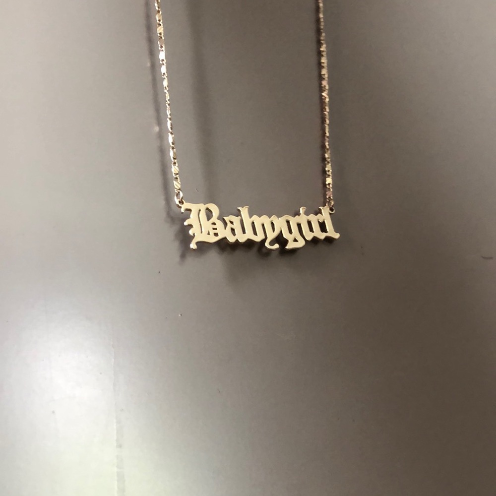 “Babygirl” gold necklace